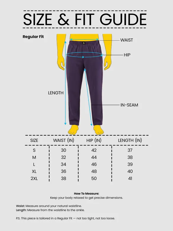 Dark Violet Regular-fit Pajamas